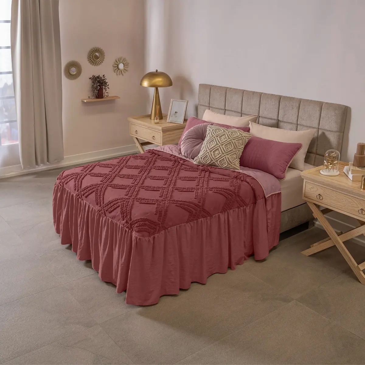 COLCHA MATRIMONIAL MAUVE VIANNEY